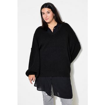 Pull oversized, col V, manches longues et amples