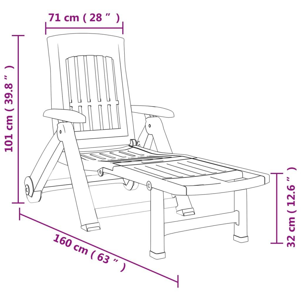 VidaXL Chaise longue pliante polypropylène  