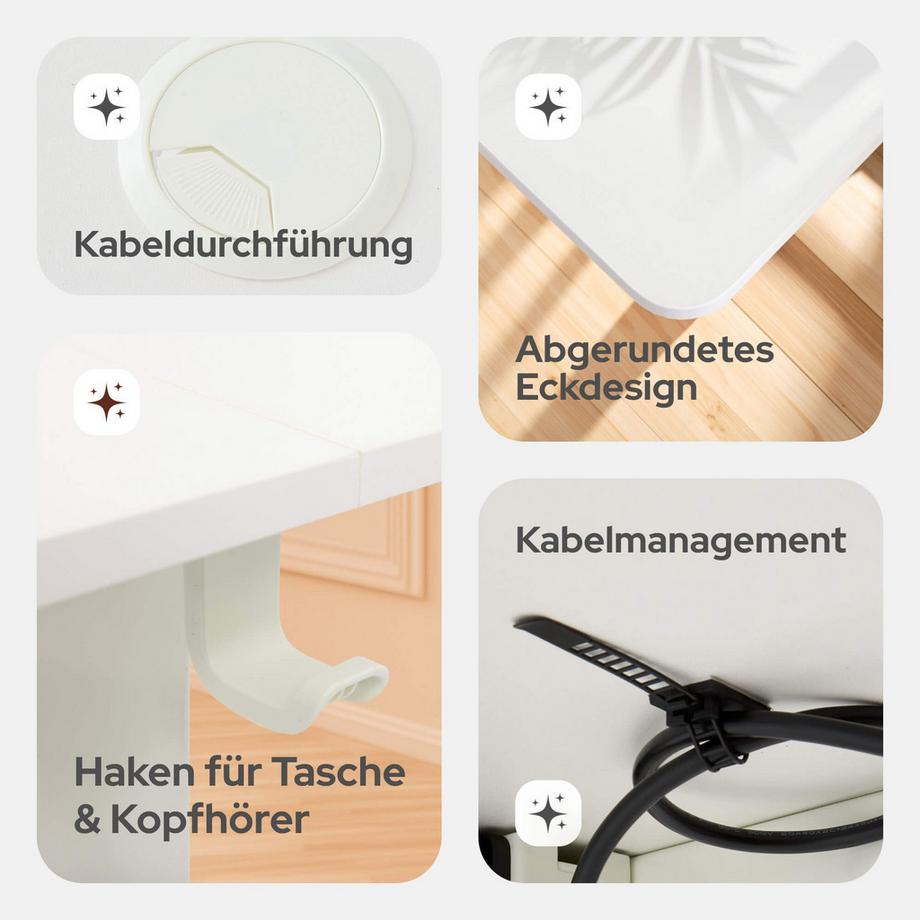 Arebos Höhenverstellbarer Schreibtisch Elektrisch mit Memory-Funktion  