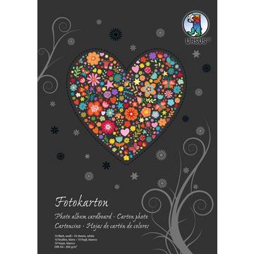 URSUS Fotokarton-Block A4 3704601SE 300g, weiss 10 Blatt