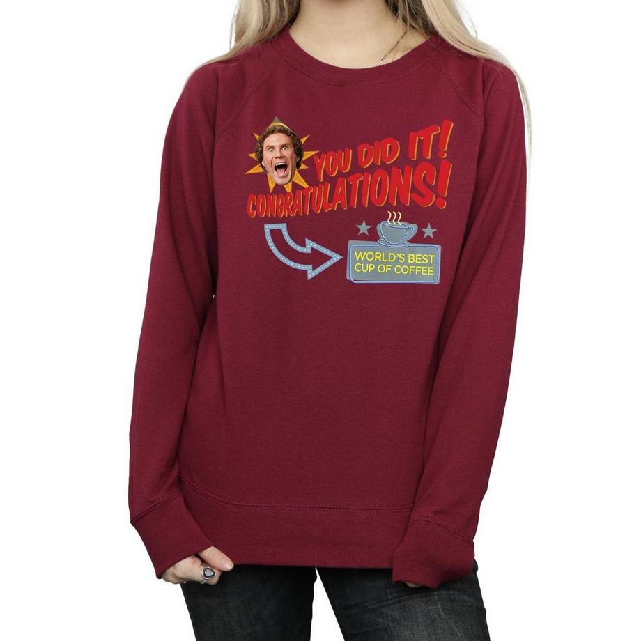 Elf World's Best Coffee Grafikdruck Sweatshirt  