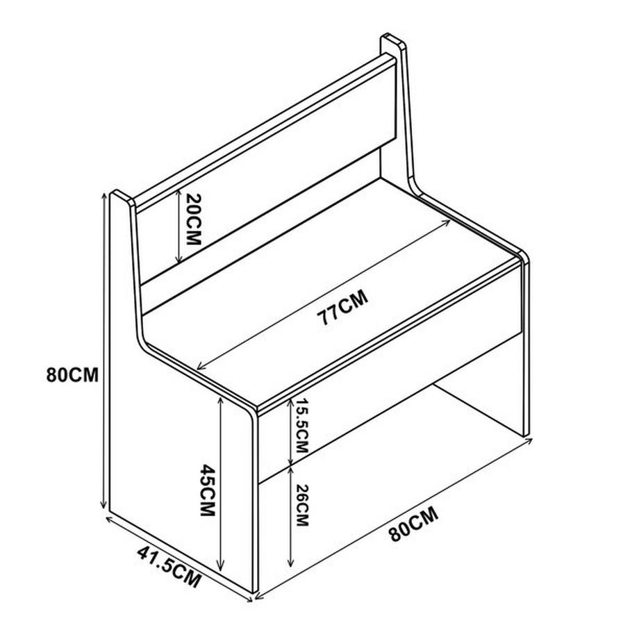 VCM Holz Eckbank Sitzbank Bank mit Truhe Esal Breite 80 cm  