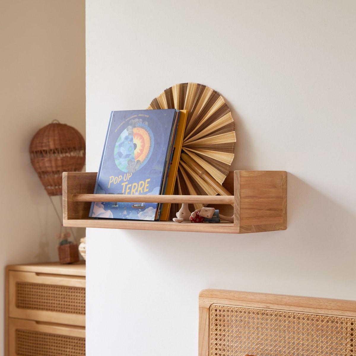 Tikamoon Wandregal aus Teak massiv für Kinder 60 cm Ugo  