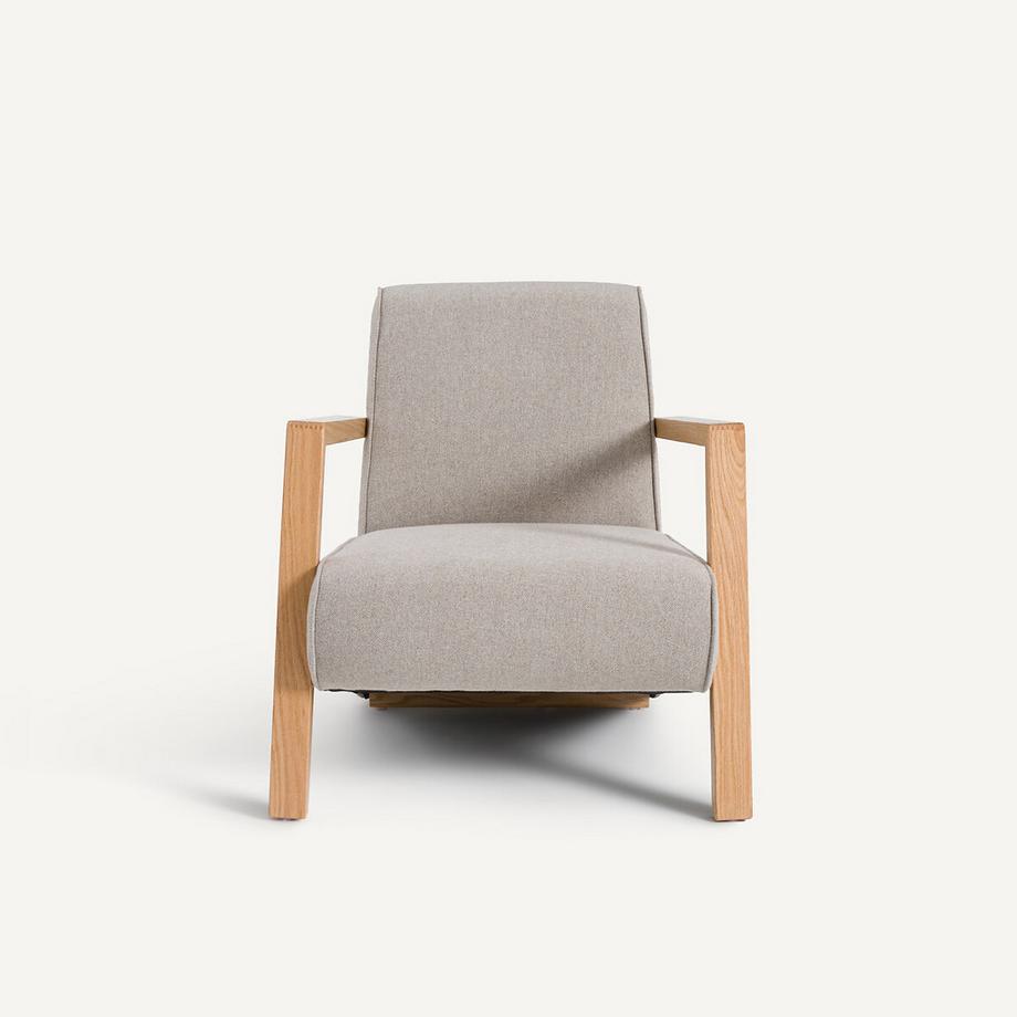 AM.PM Fauteuil tissu 42% laine et pied en chêne Sanami  