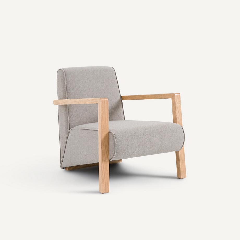 AM.PM Fauteuil tissu 42% laine et pied en chêne Sanami  