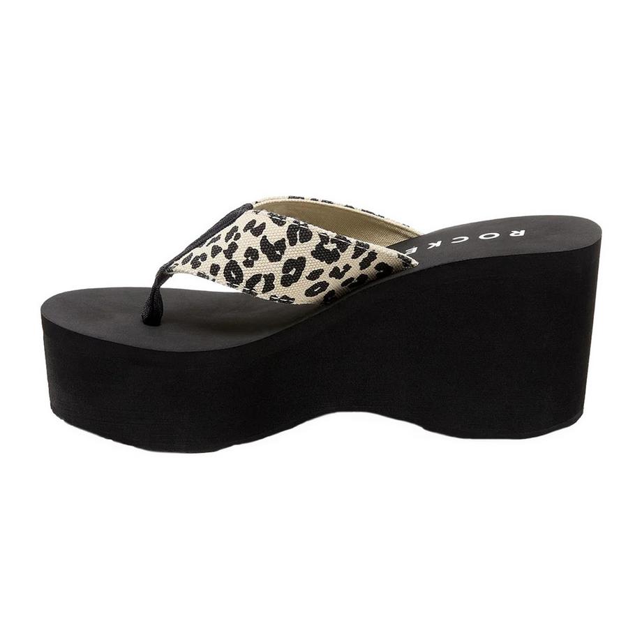 Rocket Dog Crush Leon Leopard Print Plateau Sandalen  