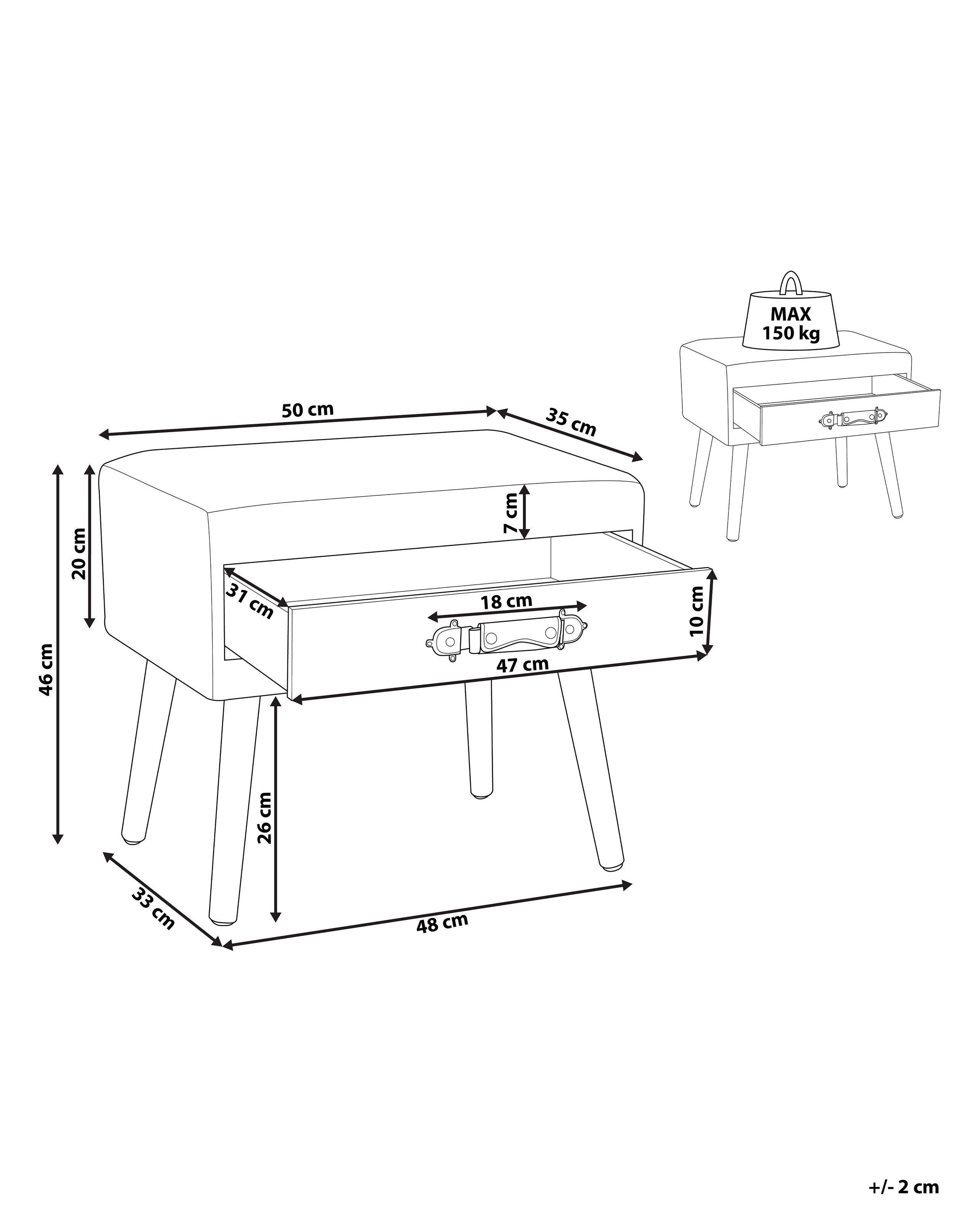 Beliani Comodino 1 cassetto en Pelle sintetica Retrò EUROSTAR  