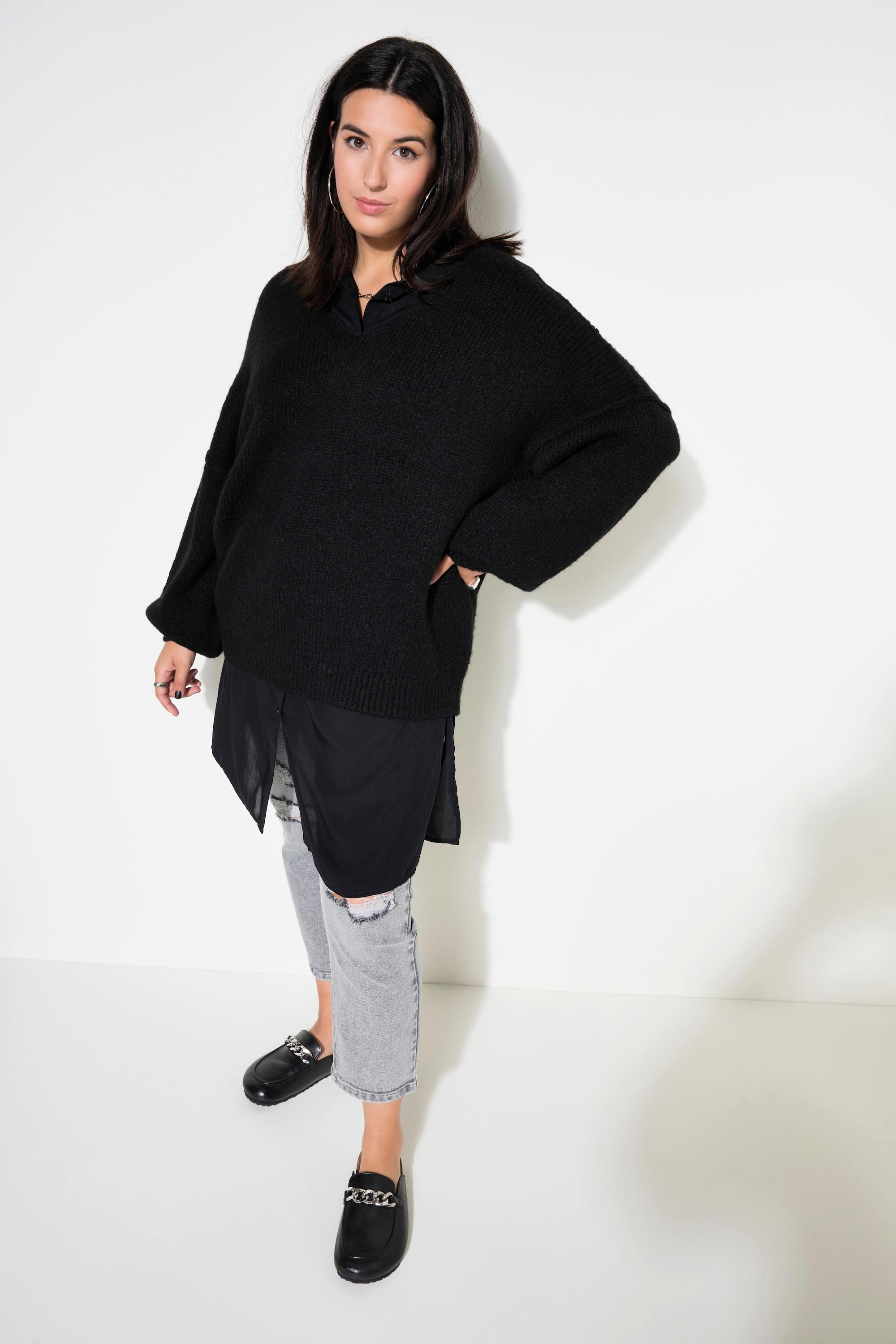 Studio Untold  Pull oversized, col V, manches longues et amples 