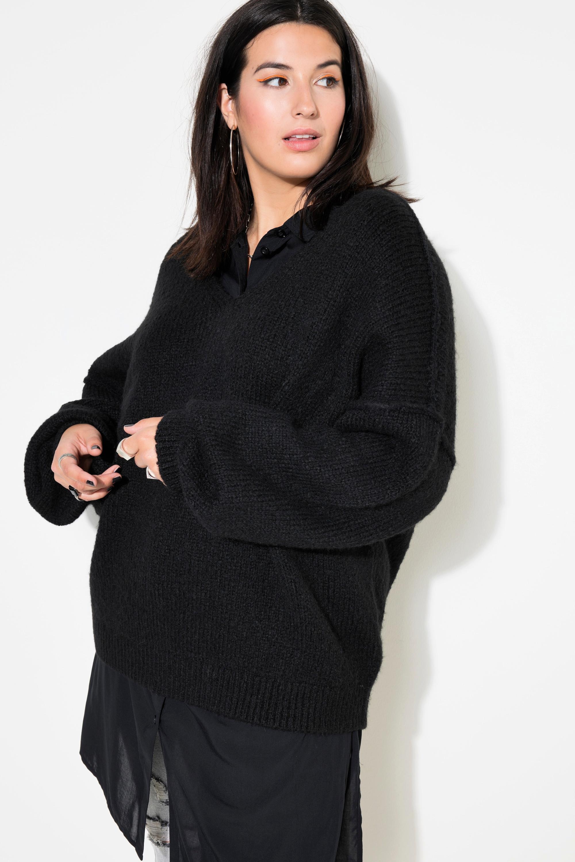 Studio Untold  Pullover, V-Ausschnitt, weiter Langarm, oversized 