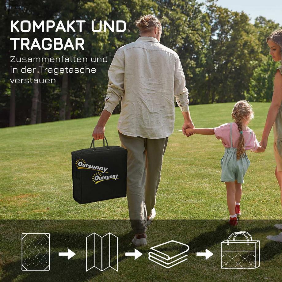 Northio Coperta Da Esterno Coperta In Plastica Reversibile Con Borsa Per Il Trasporto, Idrorepellente, Per Campeggio, Blu Scuro + Bianco, 182X274 Cm  