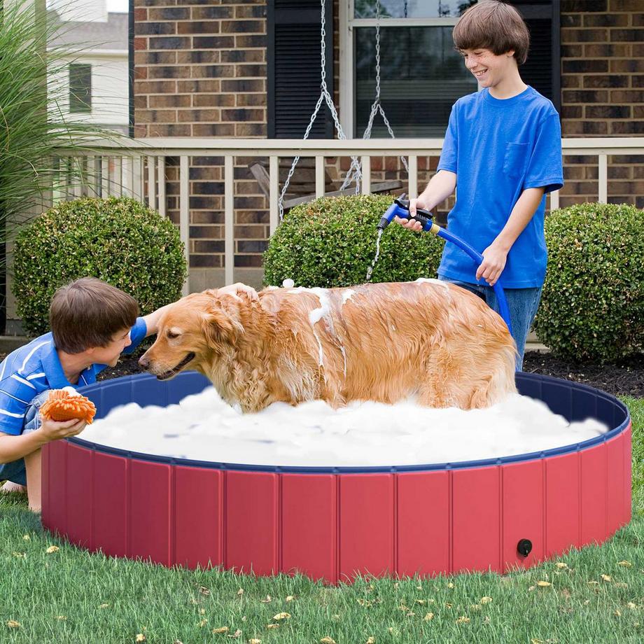 Northio  Piscina Per Cani Xxl Piscina Per Bambini Piscina In Plastica + Legno Blu Ø160Xh30Cm Summer Joy 