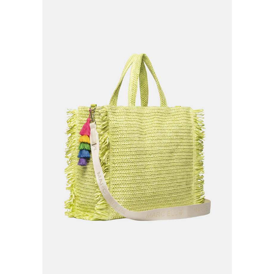 Marc Ellis Sac cabas tissé avec franges et pompon  