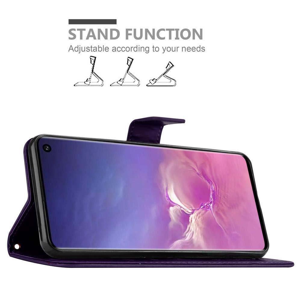 Cadorabo  Housse compatible avec Samsung Galaxy S10 5G - Coque de protection au design floral avec fermeture magnétique, fonction de support et emplacements pour cartes 