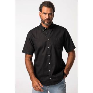 JP1880  Leinenmix-Hemd, Halbarm, Buttondown-Kragen, Modern Fit 