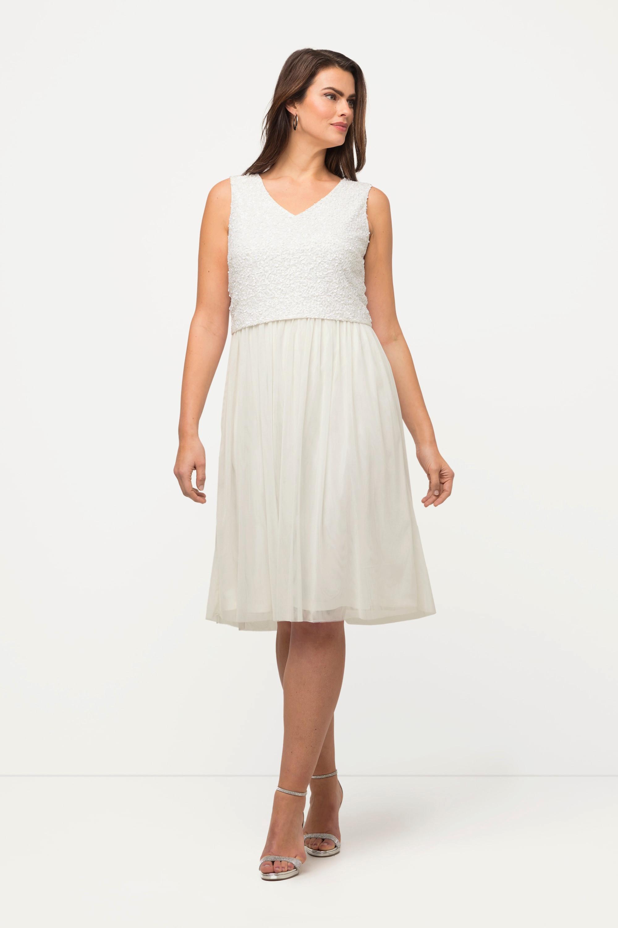 Ulla Popken Abito Midi Paillettes Senza Maniche Scollo V  