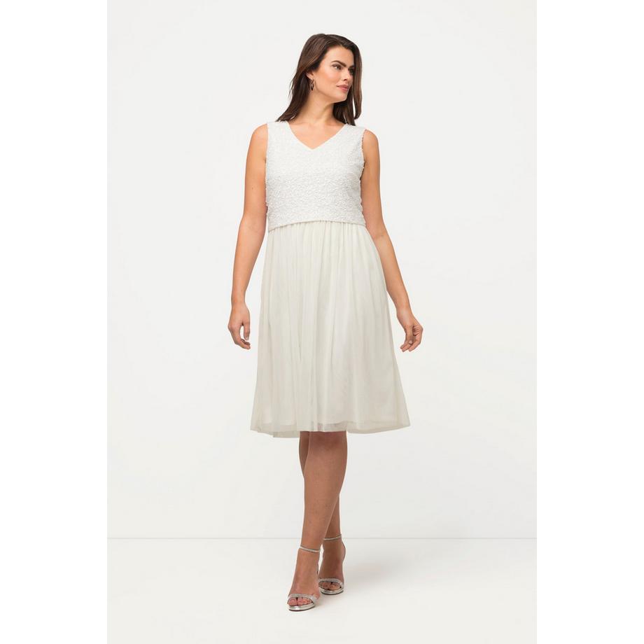 Ulla Popken Abito Midi Paillettes Senza Maniche Scollo V  