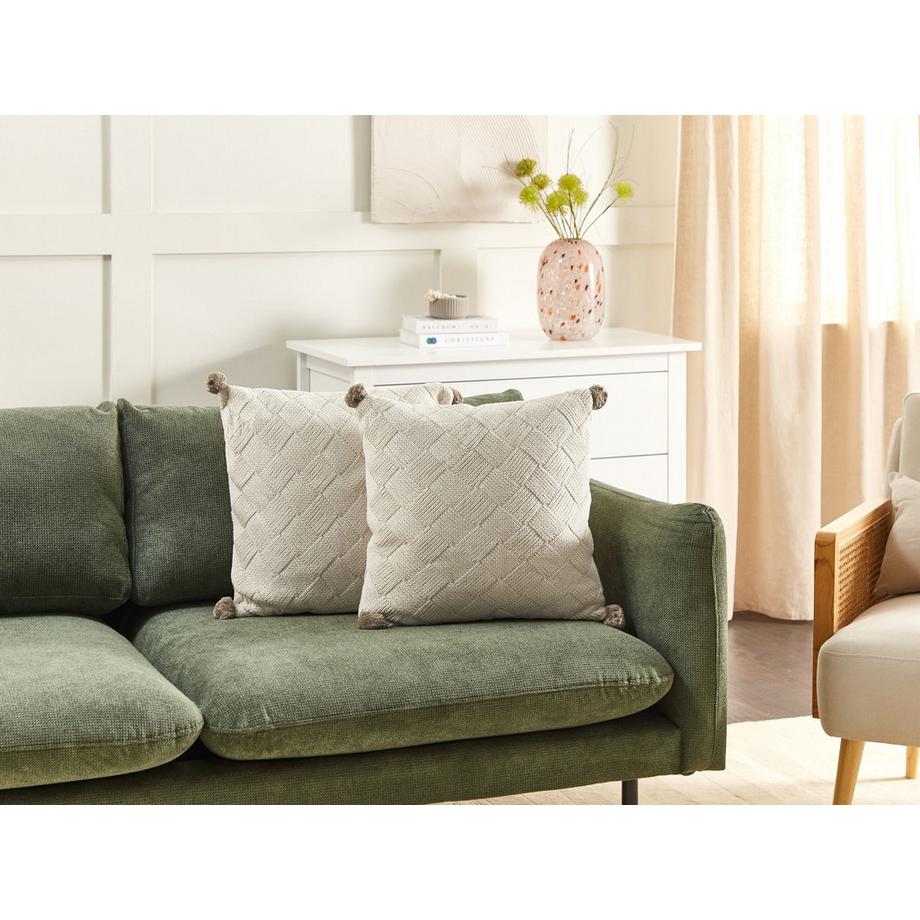 Beliani Dekokissen 2er Set aus Baumwolle Rustikal OBERONIA  