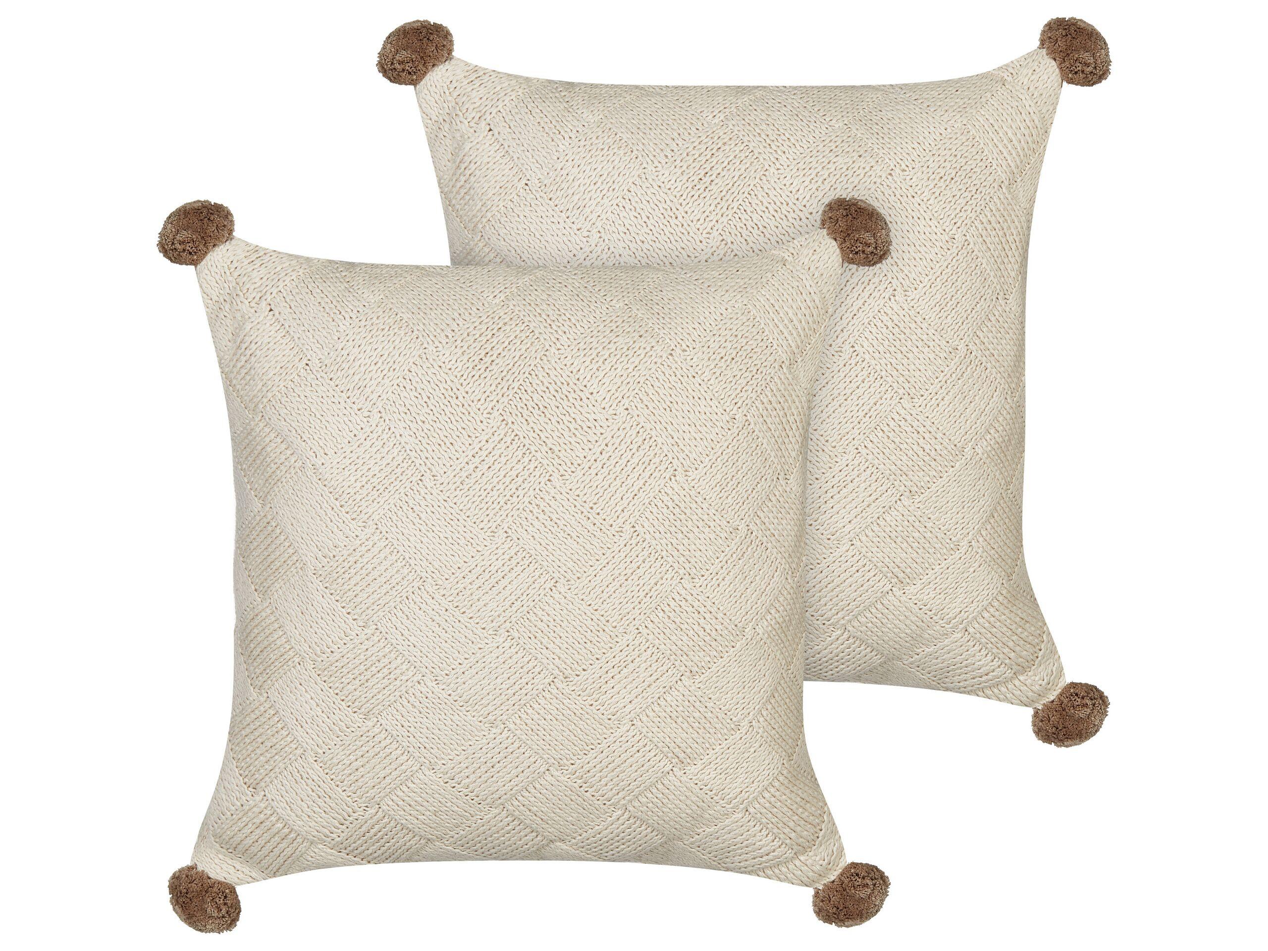 Beliani Lot de 2 coussins en Coton Rustique OBERONIA  