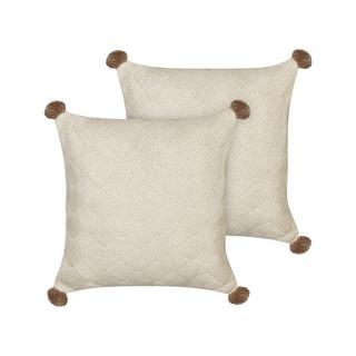 Beliani Lot de 2 coussins en Coton Rustique OBERONIA  