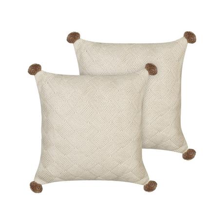 Beliani Lot de 2 coussins en Coton Rustique OBERONIA  