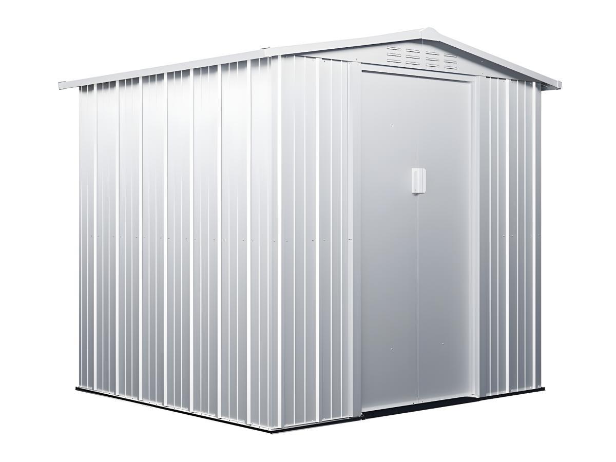 Vente-unique Abri de jardin métal en acier galvanisé gris 3,72 m² LINUS  