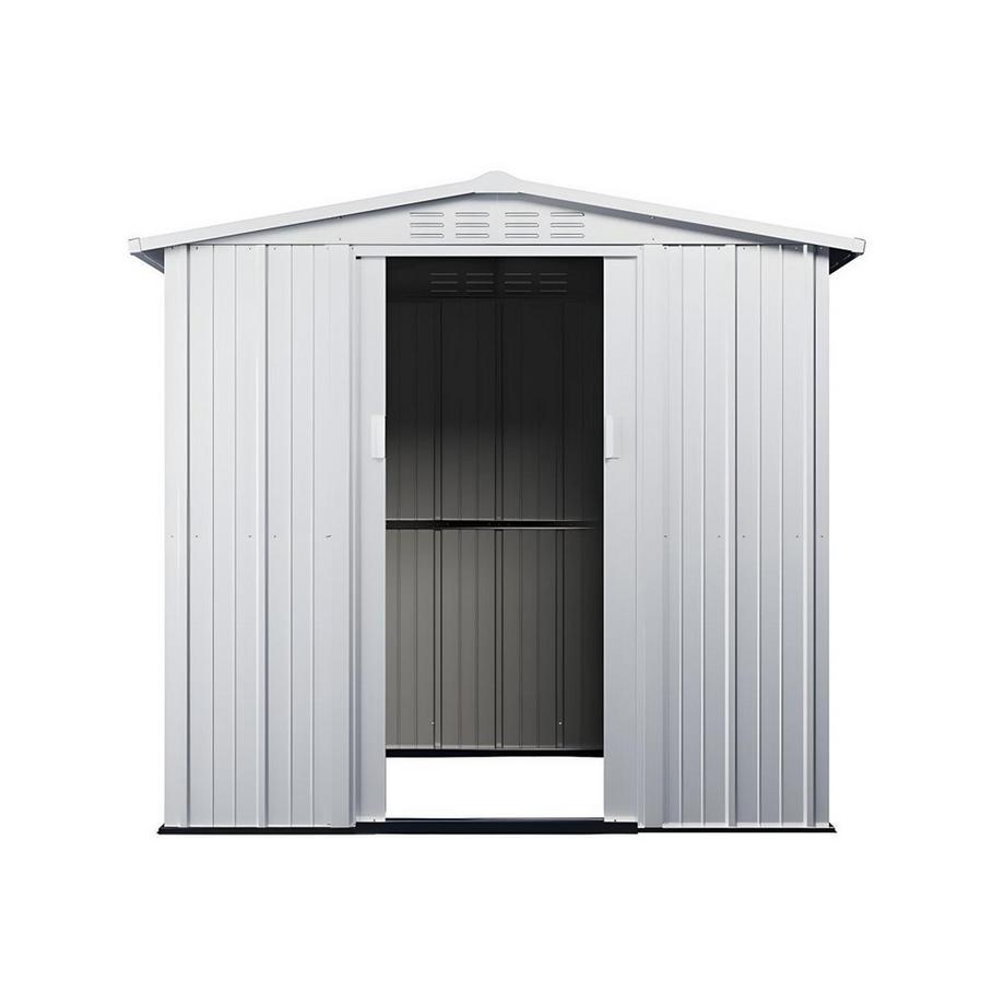 Vente-unique Gartenhaus Gerätehaus - Stahl - Grau - 3,73 m² - LINUS  