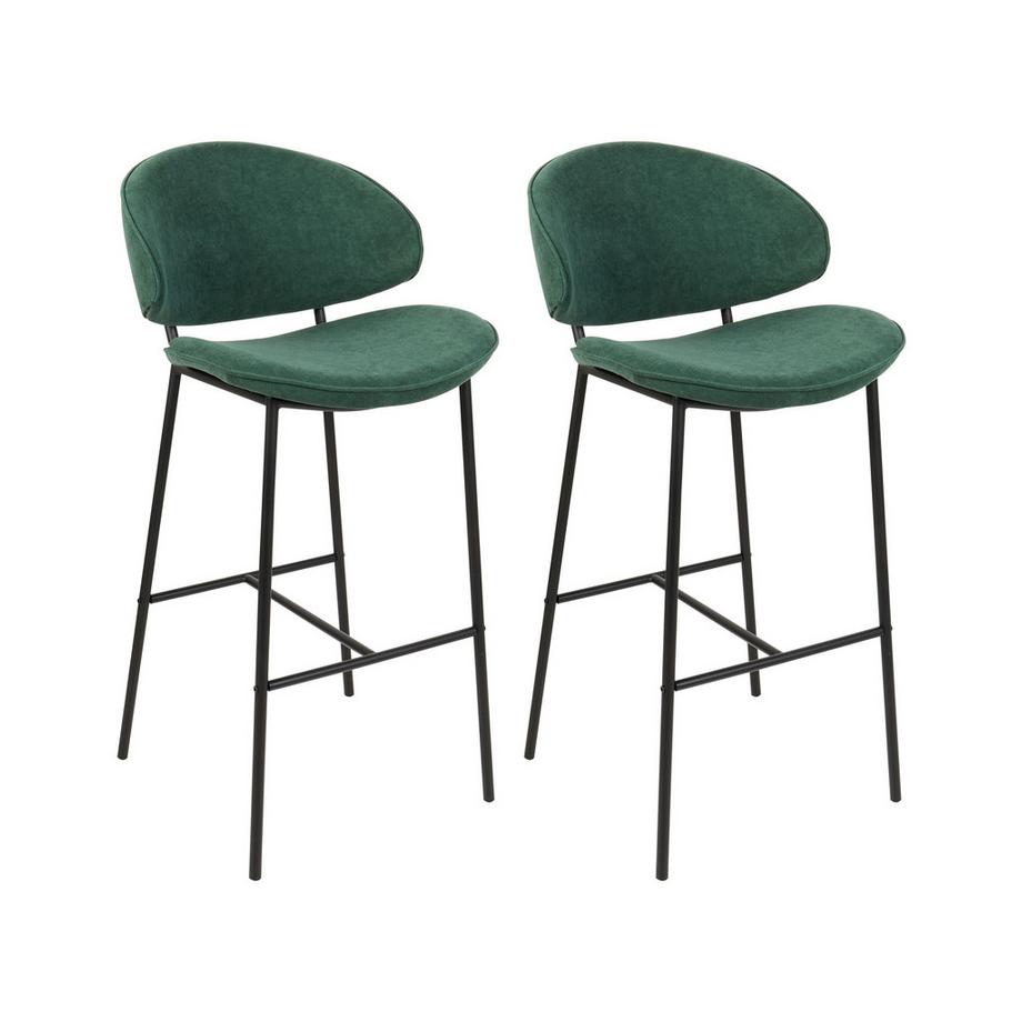 Lot de 2 chaises de bar en Tissu Rétro KIANA