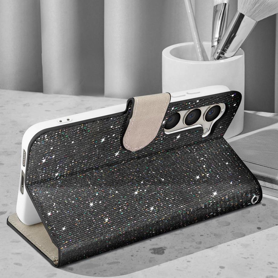 Avizar  Glitter-Hülle Samsung S23 Schwarz 