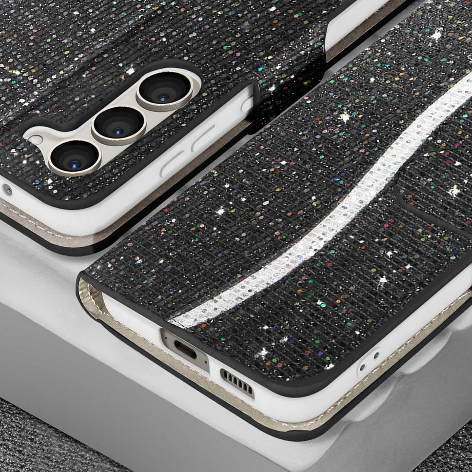 Avizar  Glitter-Hülle Samsung S23 Schwarz 
