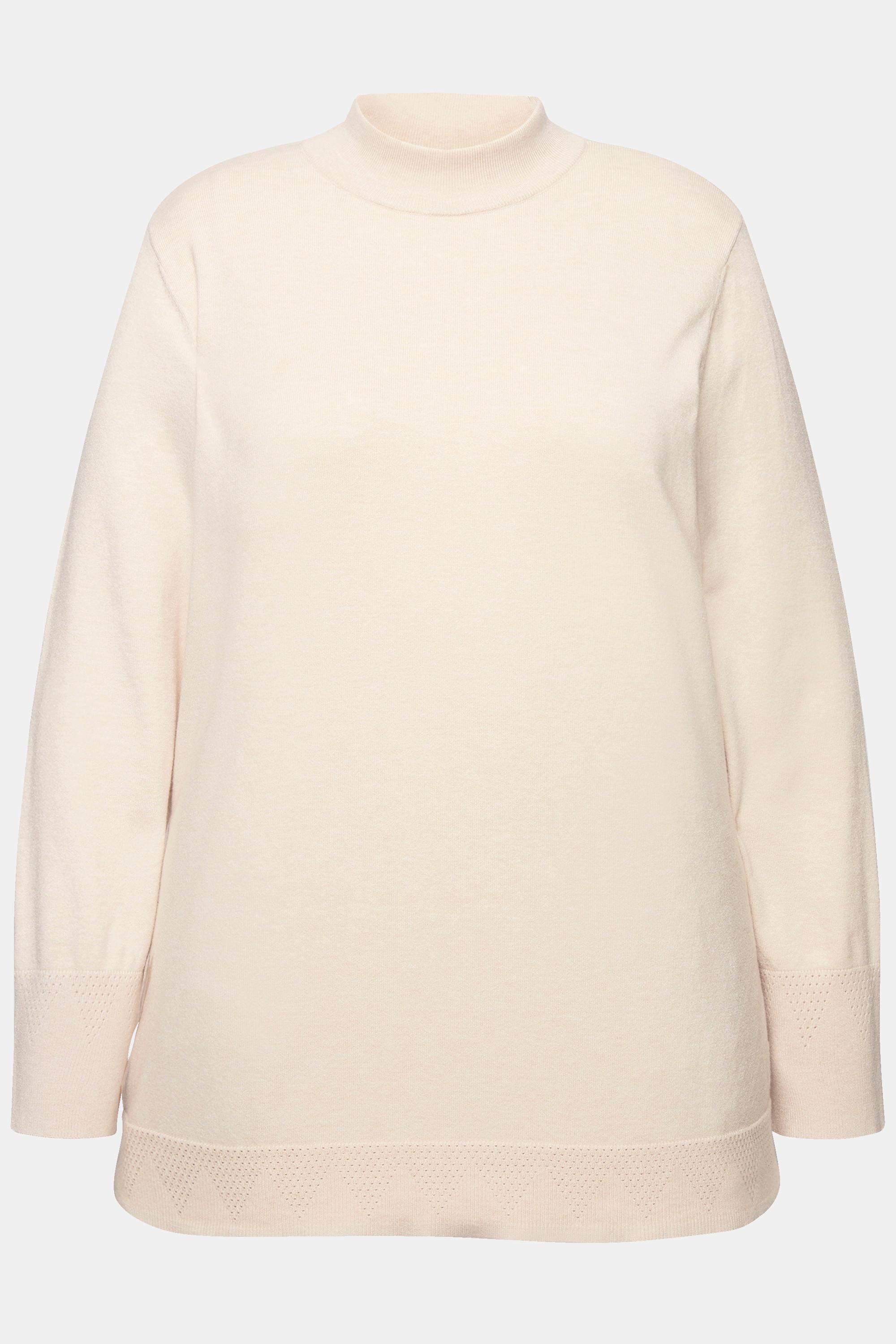 Ulla Popken  Pullover, Stehkragen, Langarm, Rippbündchen 