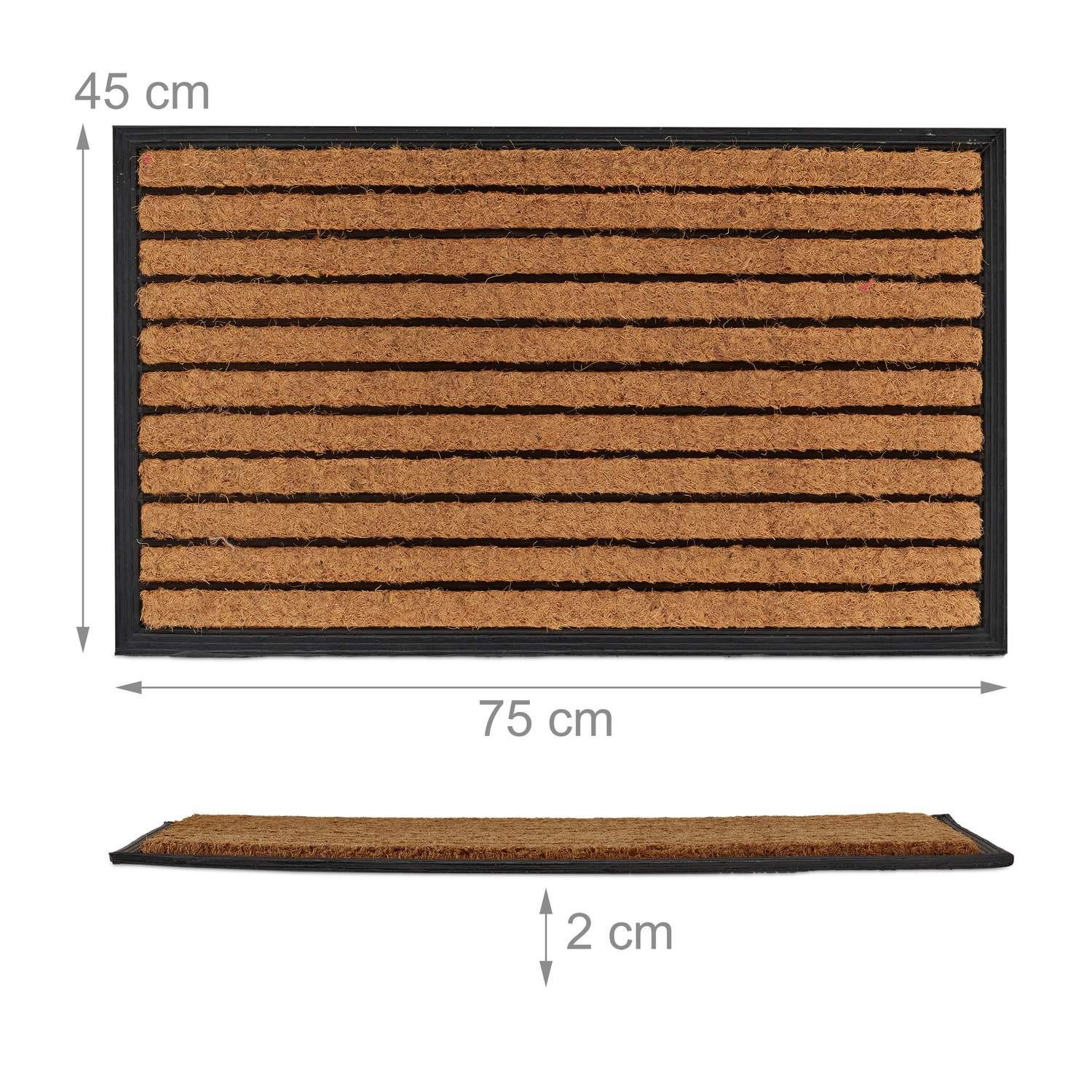 B2X Fußmatte „gestreift“ aus Gummi und Kokosnuss  