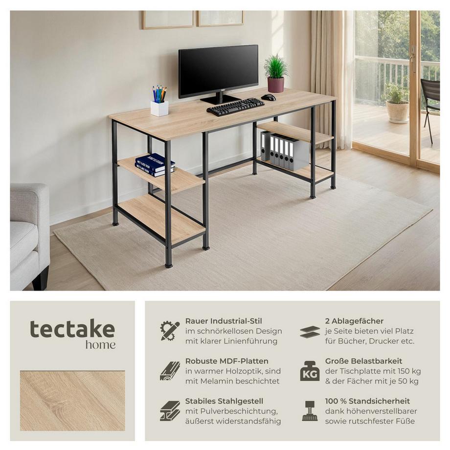 Tectake Bureau STOKE style industriel  