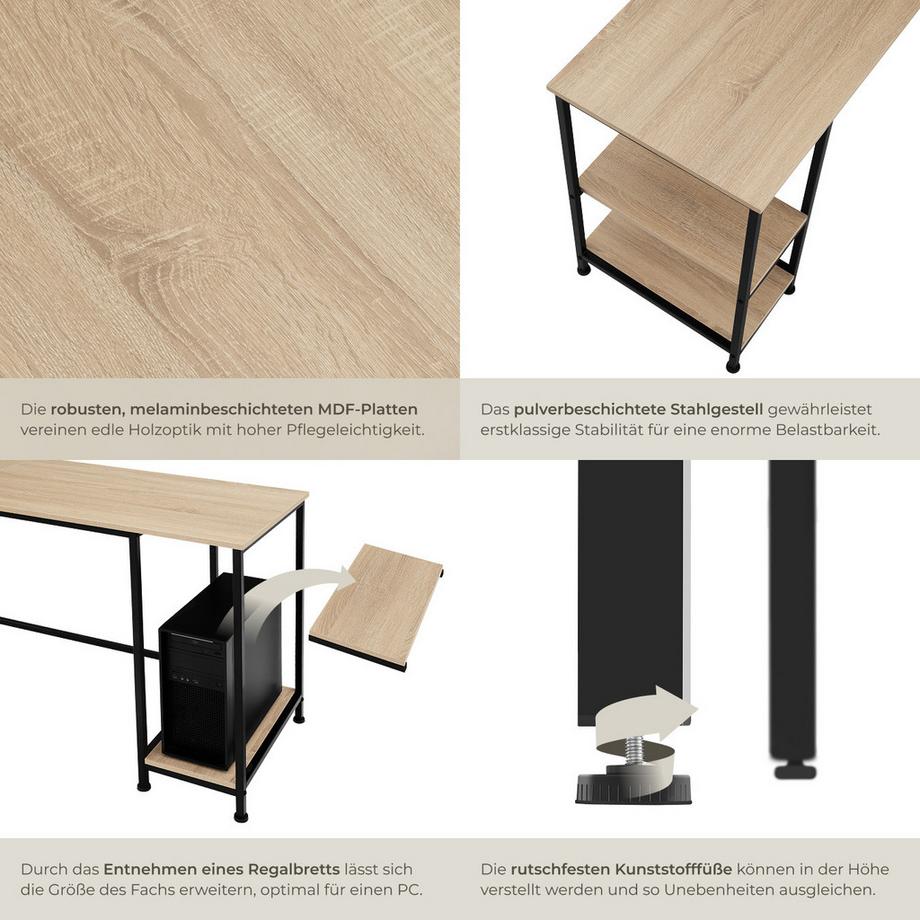 Tectake Bureau STOKE style industriel  