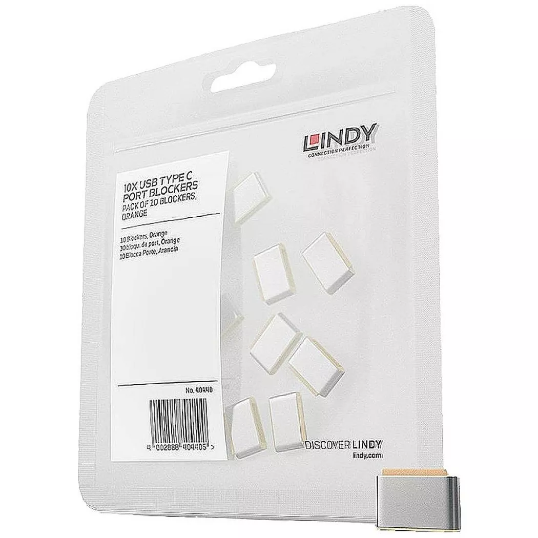 Lindy 40440 Schnittstellenblockierung USB Typ-C Orange Acrylnitril-Butadien-Styrol (ABS) 10 Stück(e)
