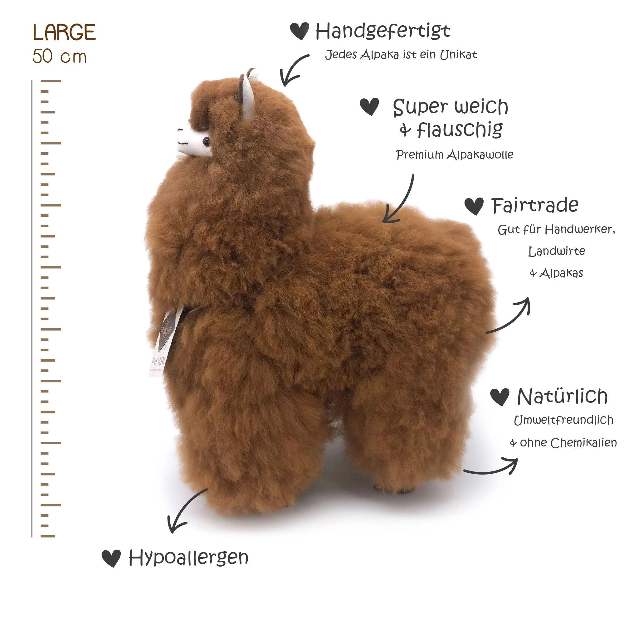 Inkari  Peluche Alpaga Large (50 cm) - Noyer 