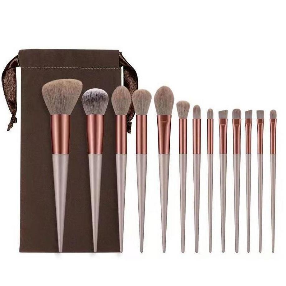 B2X  13x Schminkpinsel mit Aufbewahrungstasche 