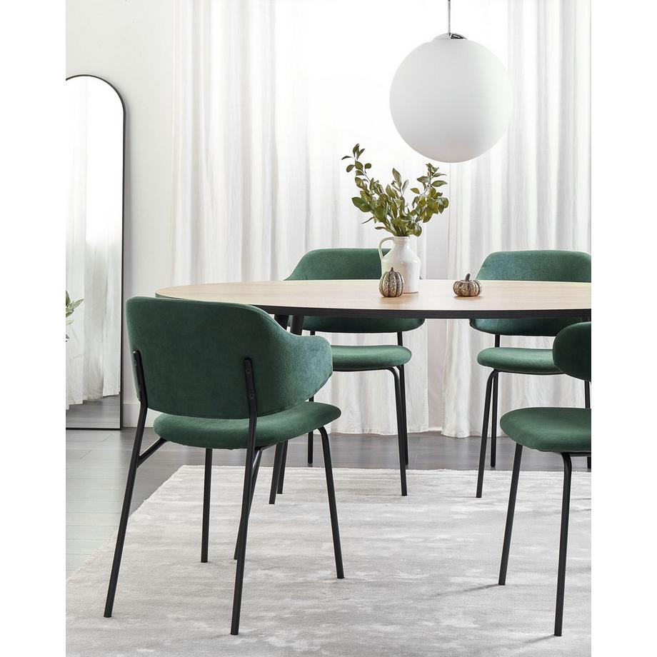 Beliani Lot de 2 chaises de salle à manger en Tissu Moderne KENAI  