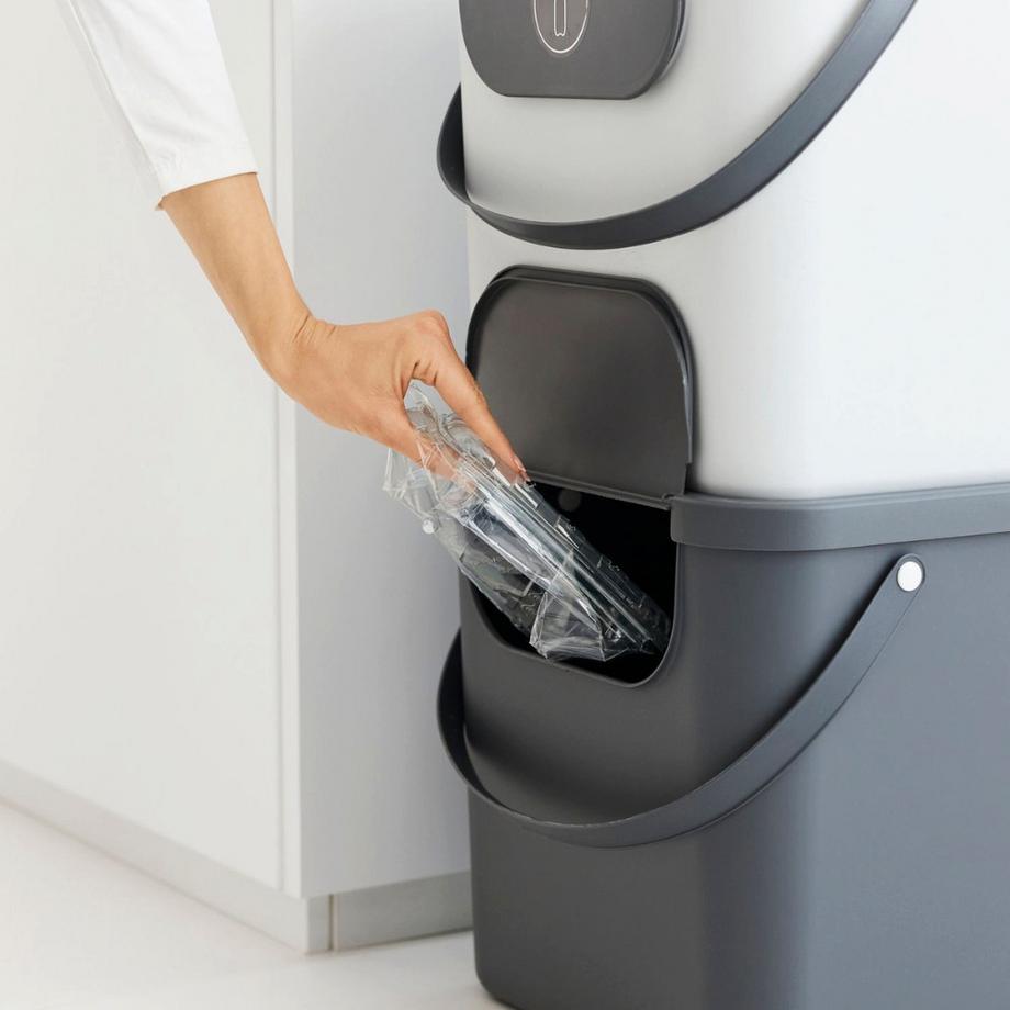 rotho ALBULA Recycling Müllsystem 40L   Anthrazit  