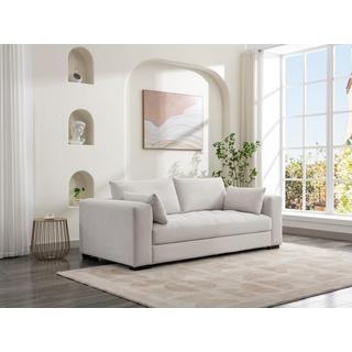 Vente-unique Sofa 2-Sitzer - Strukturstoff - Beige - REBOLDA  