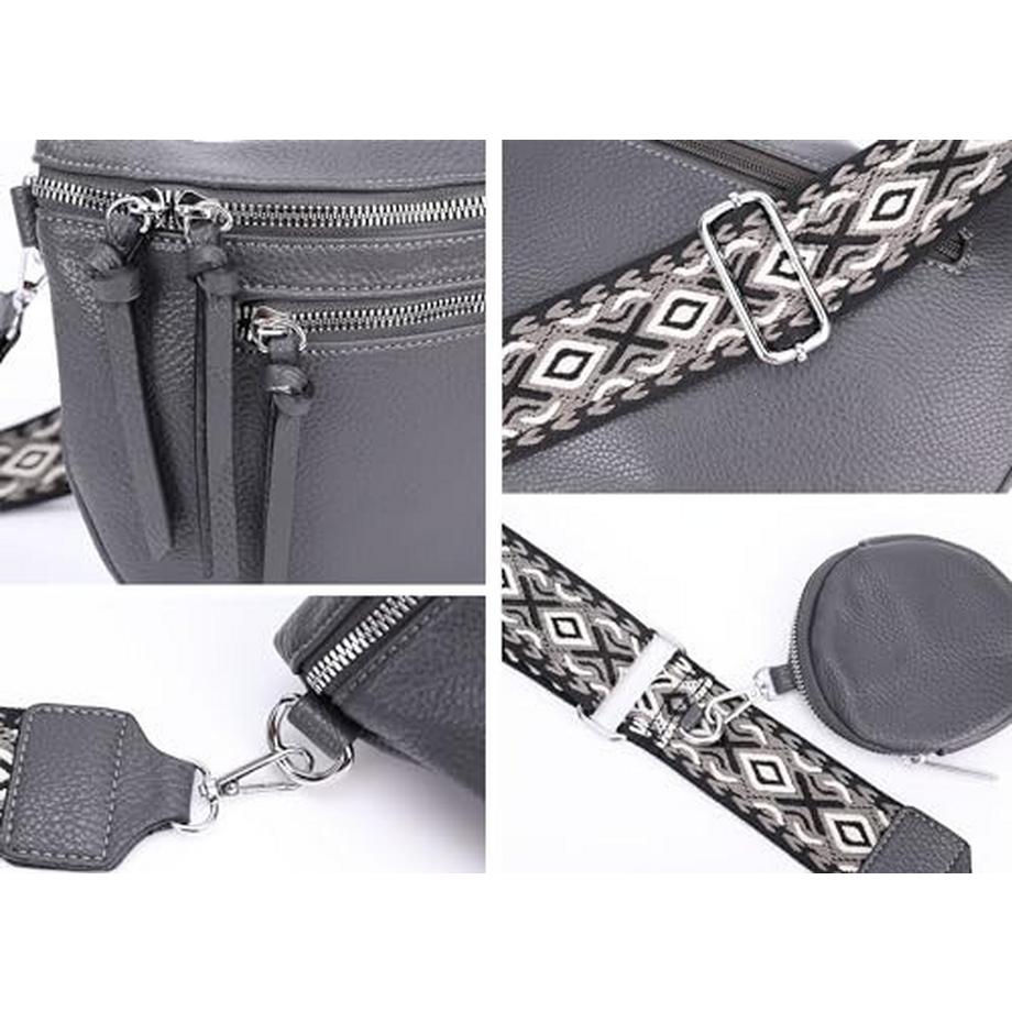 Only-bags.store Sac bandoulière 3-en-1 avec fermeture éclair et large sangle réglable  