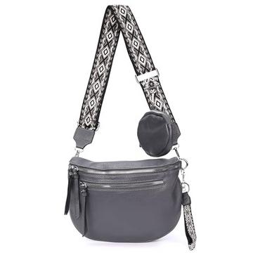 Sac bandoulière, sac à bandoulière 3 en 1, sac banane avec fermeture éclair et large sangle réglable