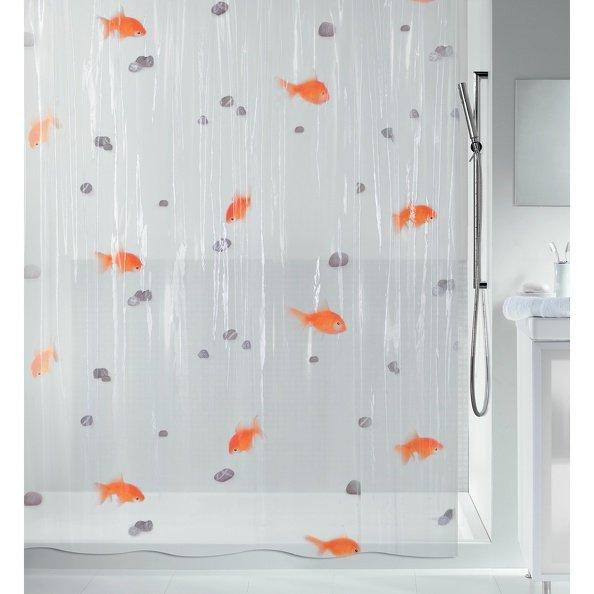 spirella Spirella Tenda doccia PEVA FISH 180x200cm Arancione  