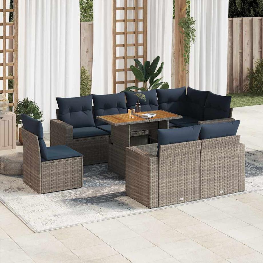 VidaXL set di divani da giardino Polirattan  