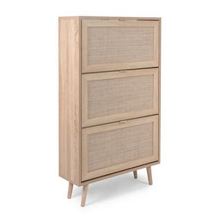 Calicosy Schuhablage mit 3 Türen L70 cm - Rattan-Druck - Bali  