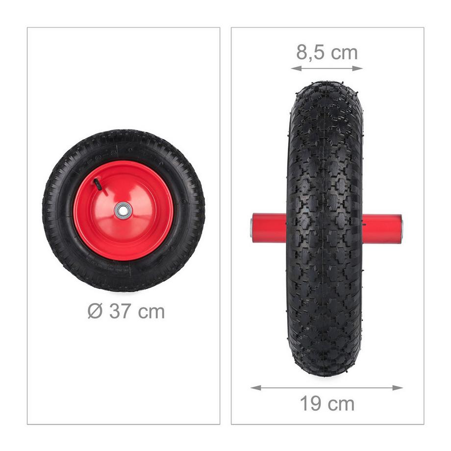 B2X  Räder für Schubkarre 3.50-8 Luftreifen 