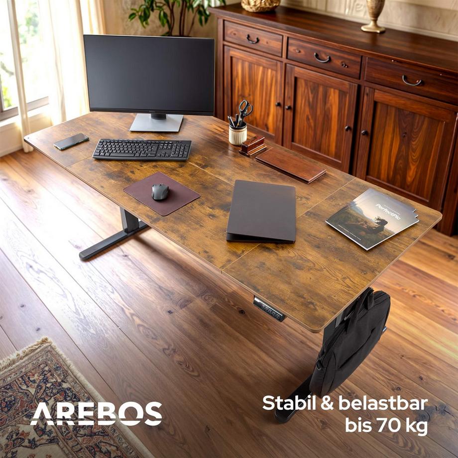 Arebos Bureau électrique réglable en hauteur avec fonction mémoire  