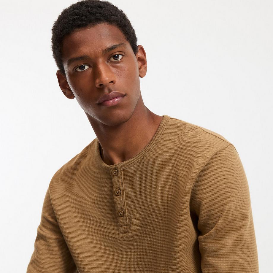 La Redoute Collections Top Henley a Maniche Lunghe  