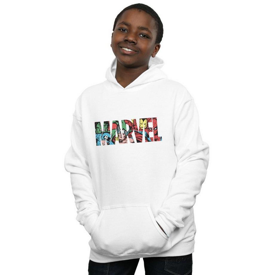 Marvel Comics  Felpa Con Cappuccio Logo 