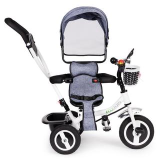 B2X  Tettuccio girevole per triciclo, ruote in gomma resistente grigia 