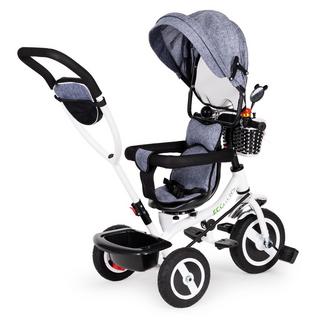 B2X  Tettuccio girevole per triciclo, ruote in gomma resistente grigia 